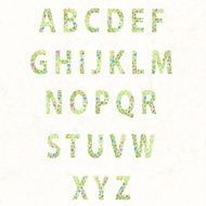 Texture flower font Vector