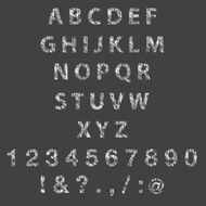 Sketch textured font Vector N3