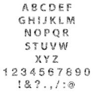 Sketch textured font Vector N4
