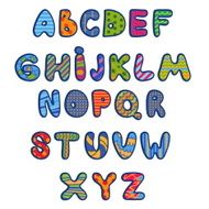 Funny kids colorful alphabet Vector N2