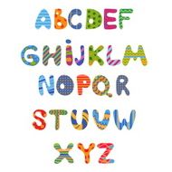 Funny kids colorful alphabet Vector N3