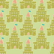 Sandcastle Seamless vector pattern