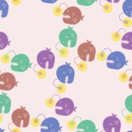 Angler fish seamless vector pattern