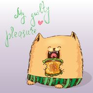 Cat with sandwich