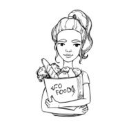 Hand drawn illustration Healthy eating secret of beauty N2