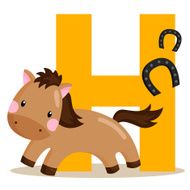 Alphabet H for horse