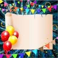 Birthday background with colorful balloons N5