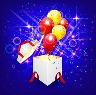 Birthday background with colorful balloons N7