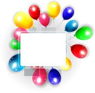 Birthday background with colorful balloons N18