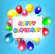 Birthday background with colorful balloons N19