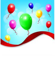 Birthday background with colorful balloons N21