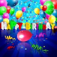Birthday background with colorful balloons N40