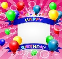 Birthday background with colorful balloons N77