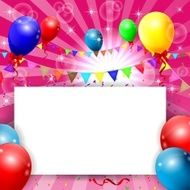 Birthday background with colorful balloons N81
