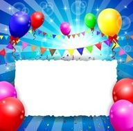 Birthday background with colorful balloons N82
