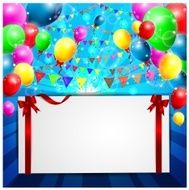 Birthday background with colorful balloons N99