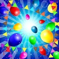 Birthday background with colorful balloons N101
