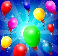 Basic Rbirthday background with colorful balloonsGB