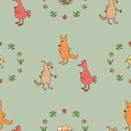 seamless pattern with three animals