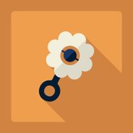 Flat modern design with shadow rattle