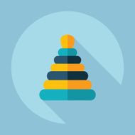 Flat modern design with shadow toy pyramid N2