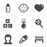 Baby Icons Set Vector Design