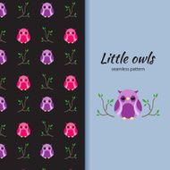 owls seamless pattern