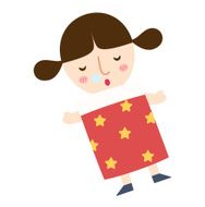 sleeping young girl vector