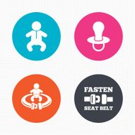 Baby infants icons Fasten seat belt symbols N8