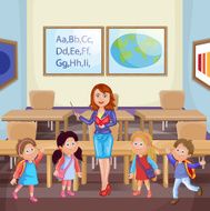 Teacher and school kids N2