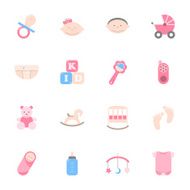 baby flat icons set N2