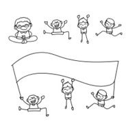 hand drawing happy people