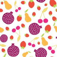 Vector Fun Colorful Fruit Seamless Pattern