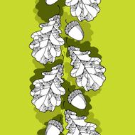 Seamless pattern with oak leaves and acorns