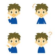 Boy speaking surprised confused