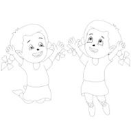 Cute cartoon girls Drawing style