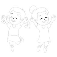 Cute cartoon girls Drawing style N2