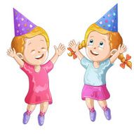 Cute cartoon party girls