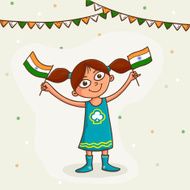 Cute girl celebrating Indian Independence Day