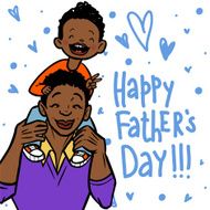 Funny cartoon fathers day card vector illustration N2