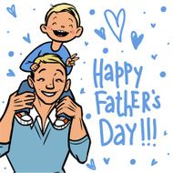 Funny cartoon fathers day card vector illustration N3