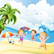 Kids playing at the beach N3