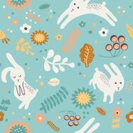 pattern with cute rabbits N2