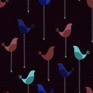 Pretty seamless pattern with birds Lollipops Gift paper