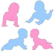 Vector silhouette of children N108