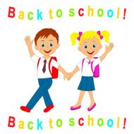 back to school boy and girl going school N2