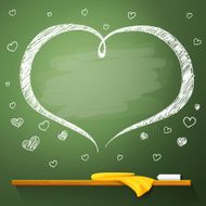 Happy Valentines Day or Love greeting card on the chalkboard