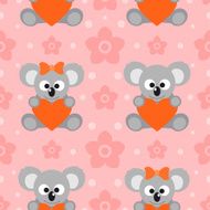 Seamless background card with koalas