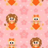 Seamless background card with lions