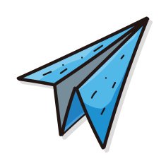 paper airplane color doodle